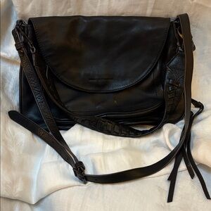 AIMEE KESTENBERG Collector’s Black Leather Shoulder Bag. Multiple uses & styles